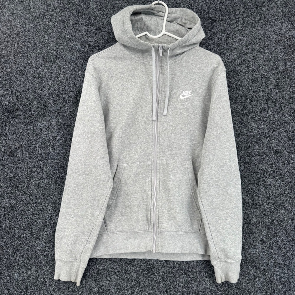Nike Sportswear Club Fleece Full Zip Hoodie Heather Gray Mens Medium BV2645-063